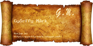 Győrffy Márk névjegykártya